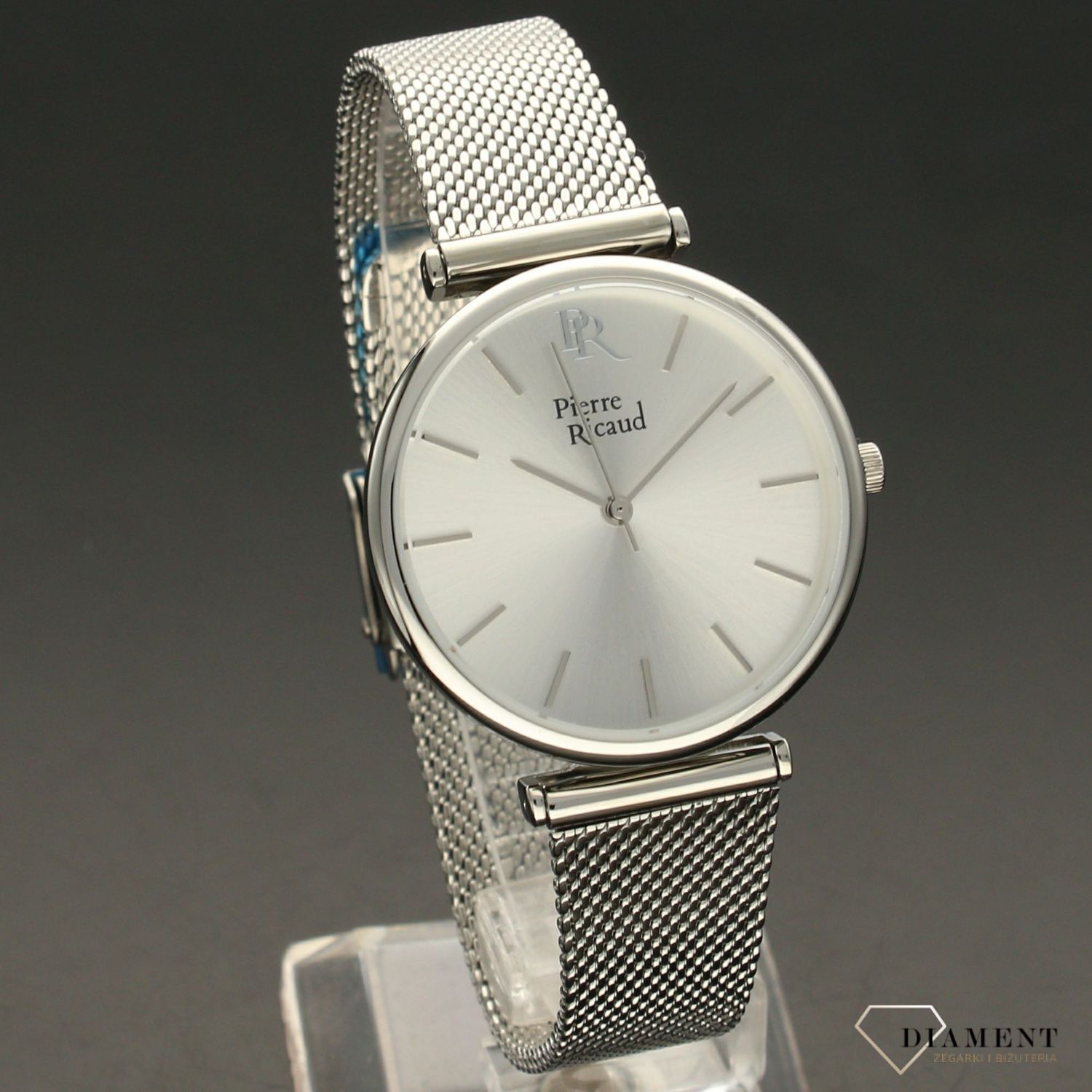 Modny SET składający się z zegarka i dołączonego, wymiennego skórzanego paska w kolorze beżowym. Zegarek na bransolecie meshowej (1).jpg